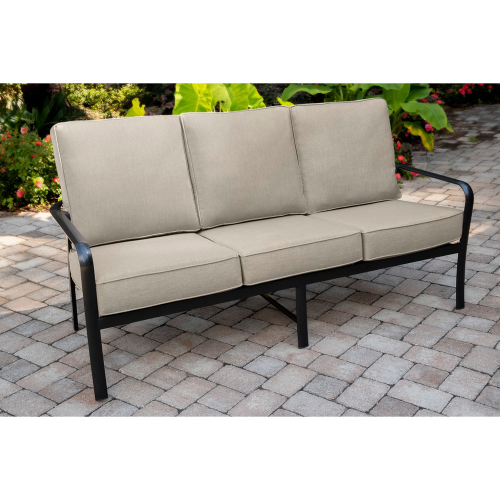 Fairhill Commercial-Grade Aluminum Sofa with Plush Sunbrella Cushions LIFESTYLE1